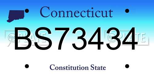 BS73434 Connecticut License Plate