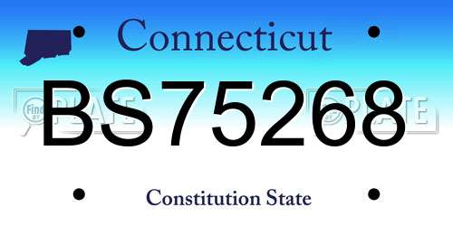 BS75268 Connecticut License Plate