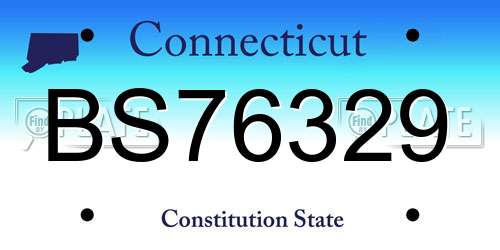BS76329 Connecticut License Plate