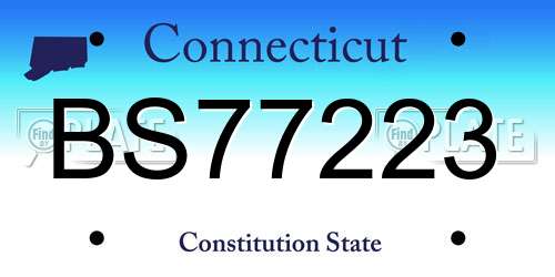 BS77223 Connecticut License Plate