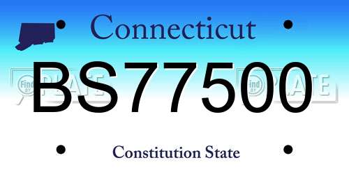 BS77500 Connecticut License Plate