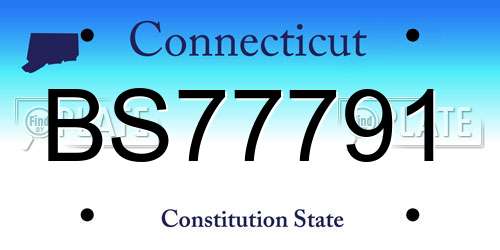 BS77791 Connecticut License Plate