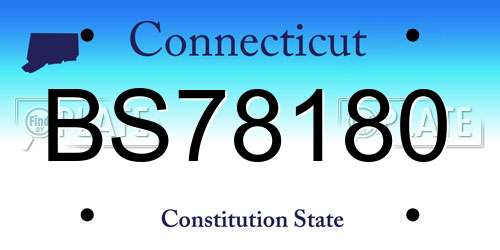 BS78180 Connecticut License Plate