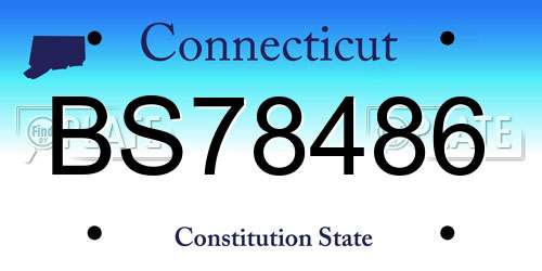BS78486 Connecticut License Plate