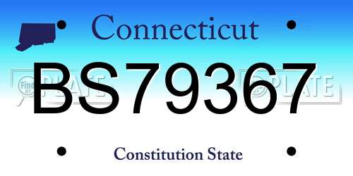 BS79367 Connecticut License Plate