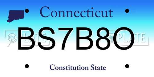 BS7B8O Connecticut License Plate