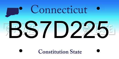 BS7D225 Connecticut License Plate