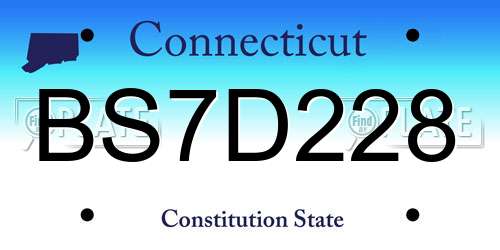 BS7D228 Connecticut License Plate