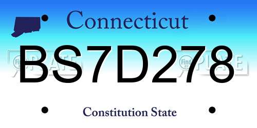 BS7D278 Connecticut License Plate