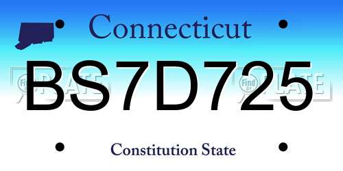 BS7D725 Connecticut License Plate