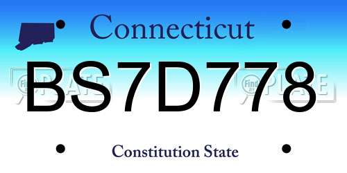 BS7D778 Connecticut License Plate