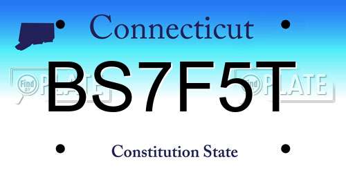 BS7F5T Connecticut License Plate