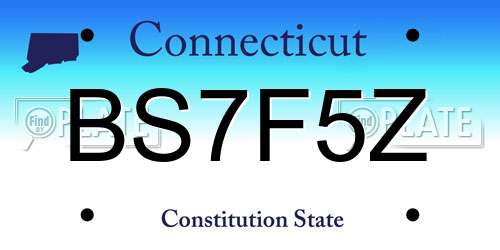 BS7F5Z Connecticut License Plate