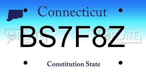 BS7F8Z Connecticut License Plate