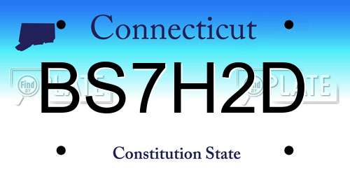 BS7H2D Connecticut License Plate