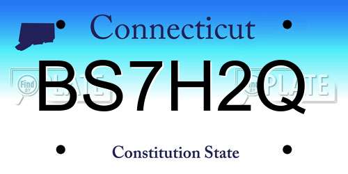 BS7H2Q Connecticut License Plate