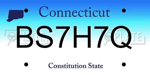 BS7H7Q Connecticut License Plate