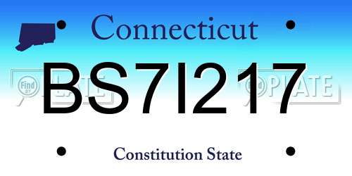 BS7I217 Connecticut License Plate