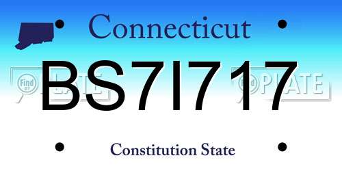 BS7I717 Connecticut License Plate