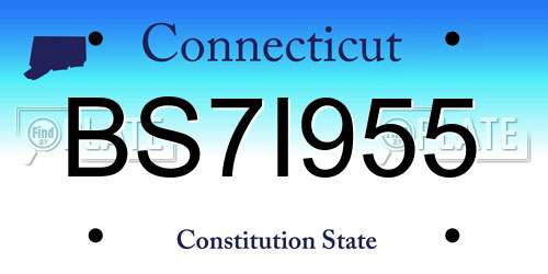 BS7I955 Connecticut License Plate