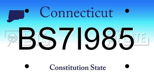 BS7I985 Connecticut License Plate