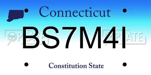 BS7M4I Connecticut License Plate