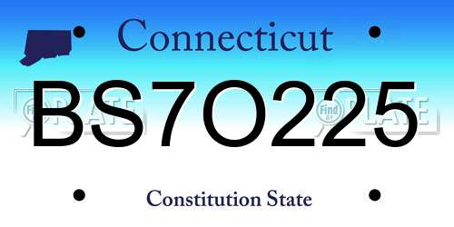 BS7O225 Connecticut License Plate