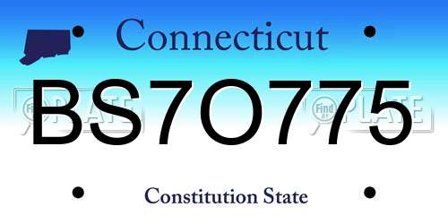 BS7O775 Connecticut License Plate