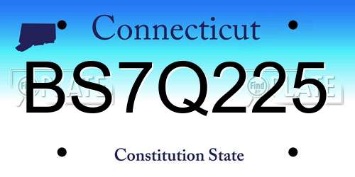 BS7Q225 Connecticut License Plate