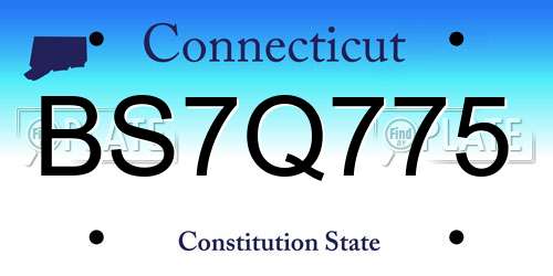 BS7Q775 Connecticut License Plate