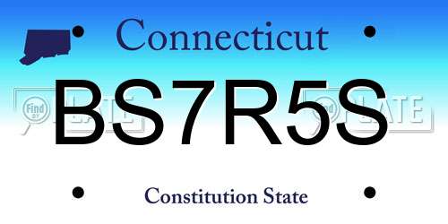 BS7R5S Connecticut License Plate