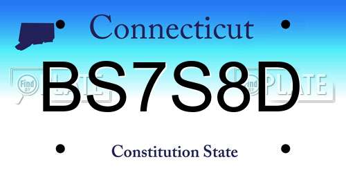 BS7S8D Connecticut License Plate