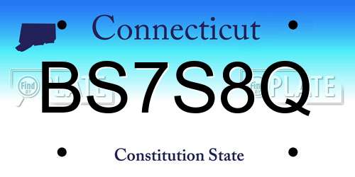 BS7S8Q Connecticut License Plate
