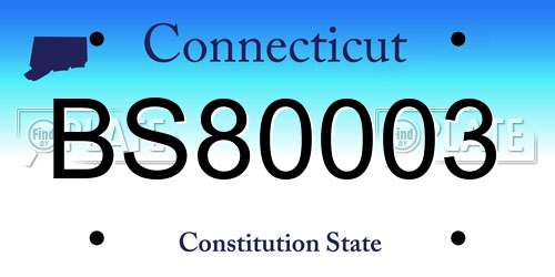 BS80003 Connecticut License Plate