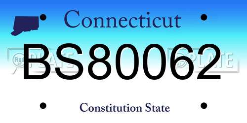 BS80062 Connecticut License Plate