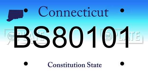 BS80101 Connecticut License Plate