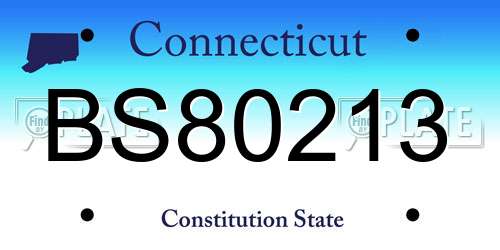 BS80213 Connecticut License Plate