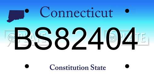 BS82404 Connecticut License Plate