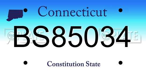BS85034 Connecticut License Plate