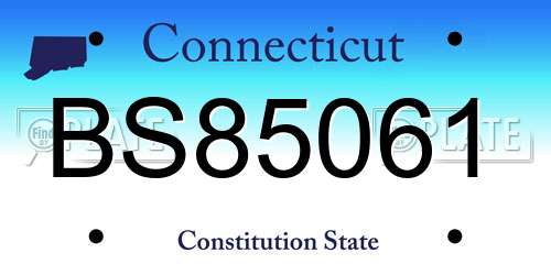 BS85061 Connecticut License Plate