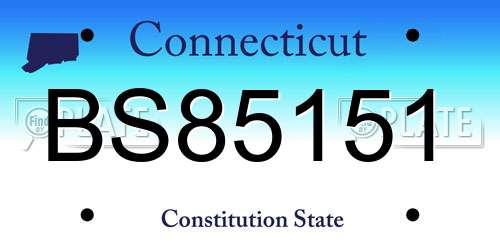 BS85151 Connecticut License Plate