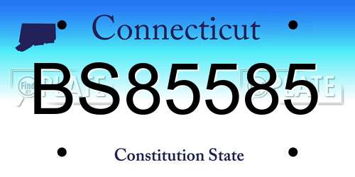 BS85585 Connecticut License Plate