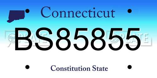 BS85855 Connecticut License Plate