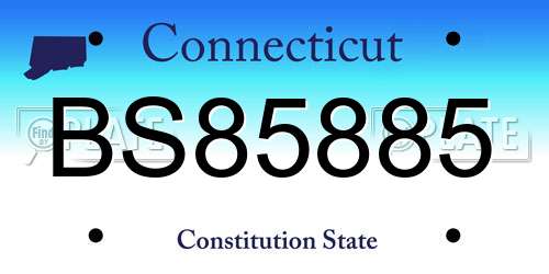 BS85885 Connecticut License Plate