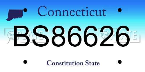BS86626 Connecticut License Plate