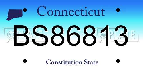 BS86813 Connecticut License Plate