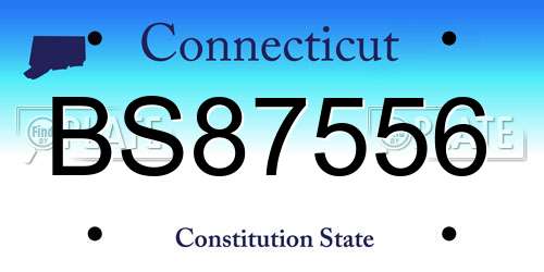 BS87556 Connecticut License Plate