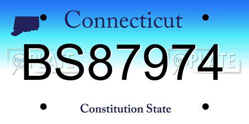 BS87974 Connecticut License Plate