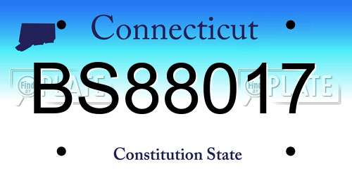 BS88017 Connecticut License Plate