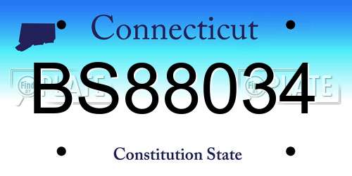 BS88034 Connecticut License Plate